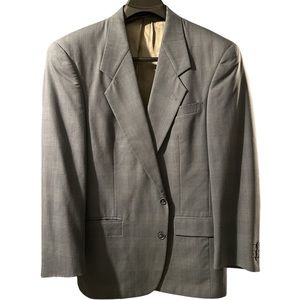 Christian Dior Monsieur Sport Coat Blazer Suit Jacket Wool Navy Grey Plaid 42R